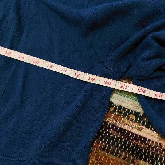 Kim Rogers Blue Knit Open Front Soft Fall Cardigan Sweater Cover Up Womens XL - Picture 8 of 10